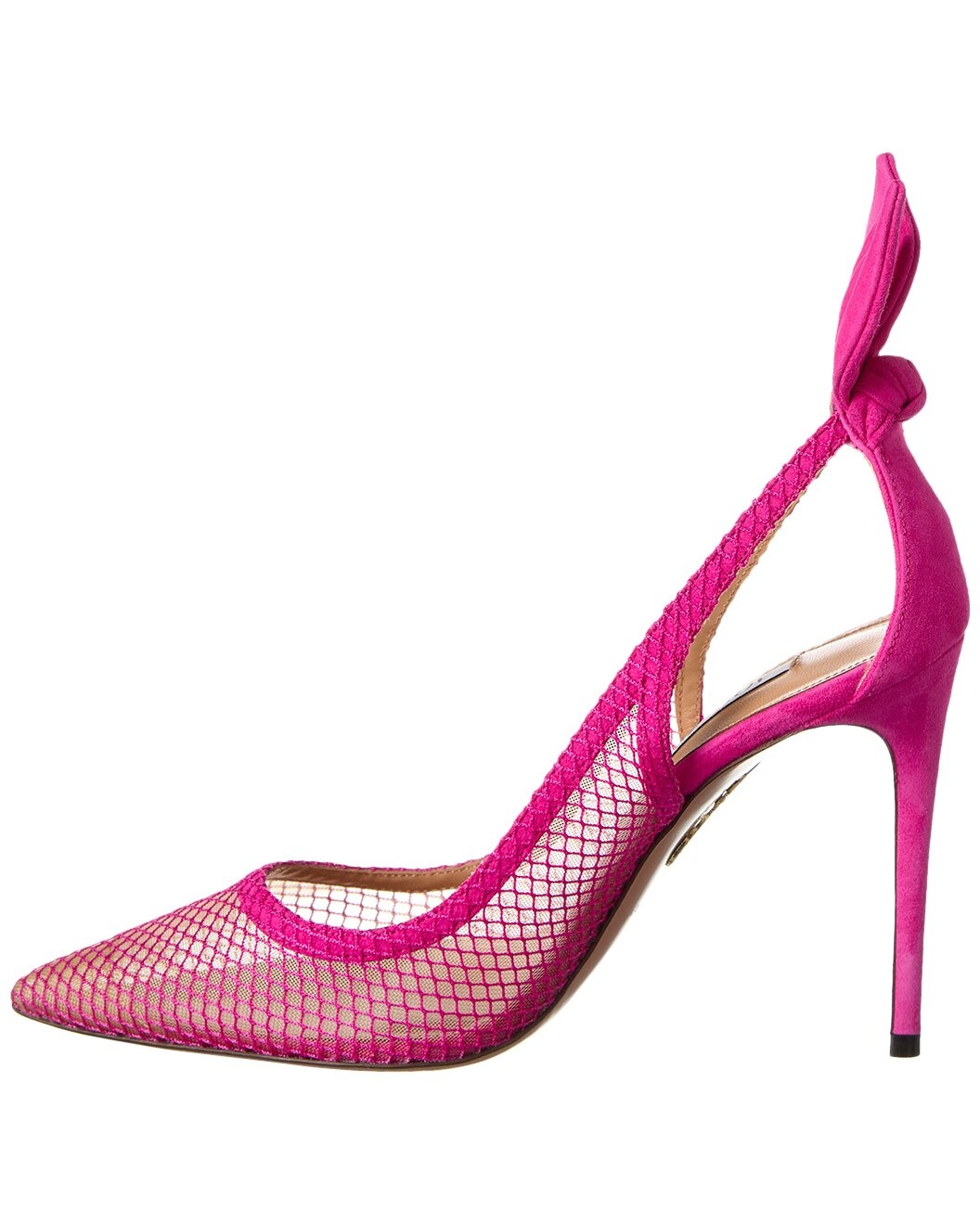 Aquazzura Bow Tie 105 Mesh & Suede Pump - 2