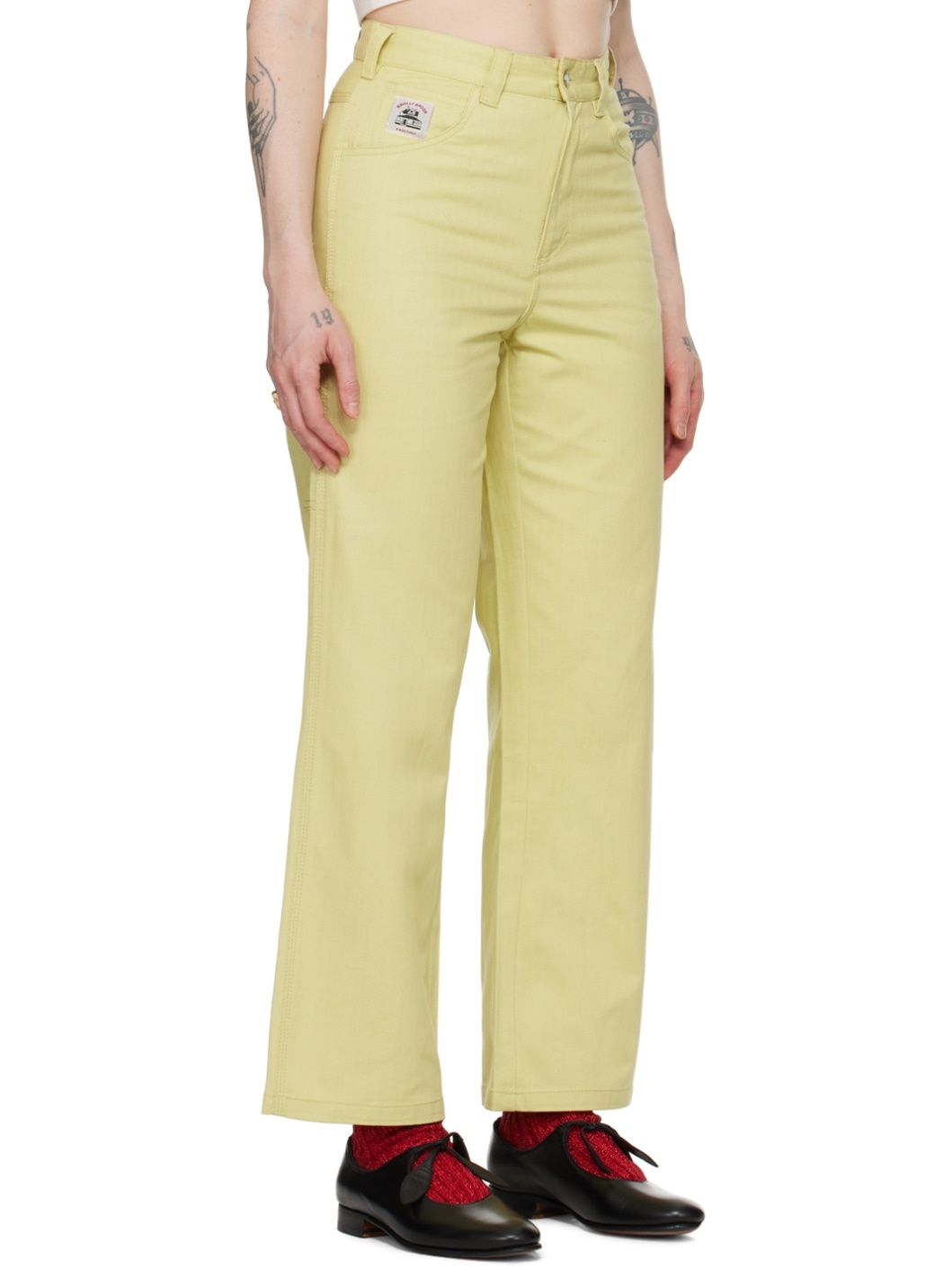 Green Herringbone 'Knolly Brook' Trousers - 2