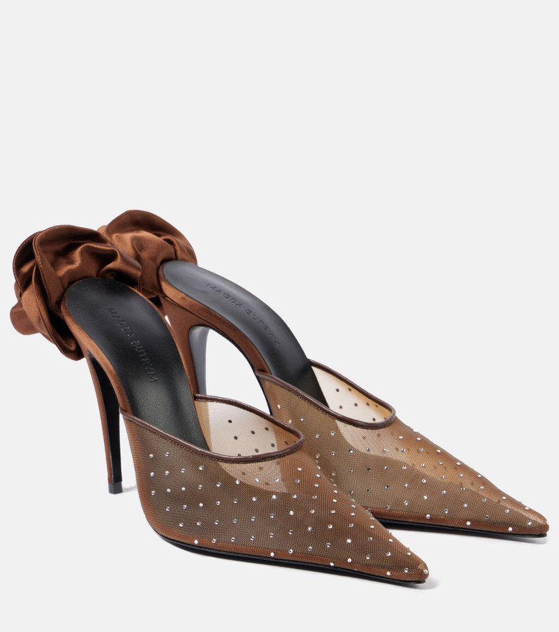Floral-appliqué는 메시 mules를 embellished - 1