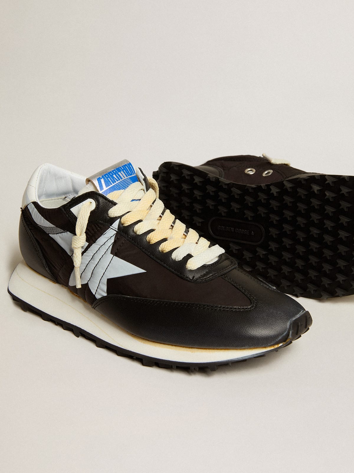 Golden Goose Men's Marathon with black nylon upper and white
