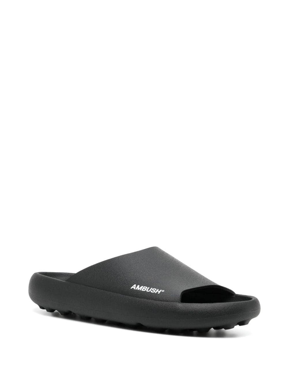 logo-print ridged-sole slides - 3