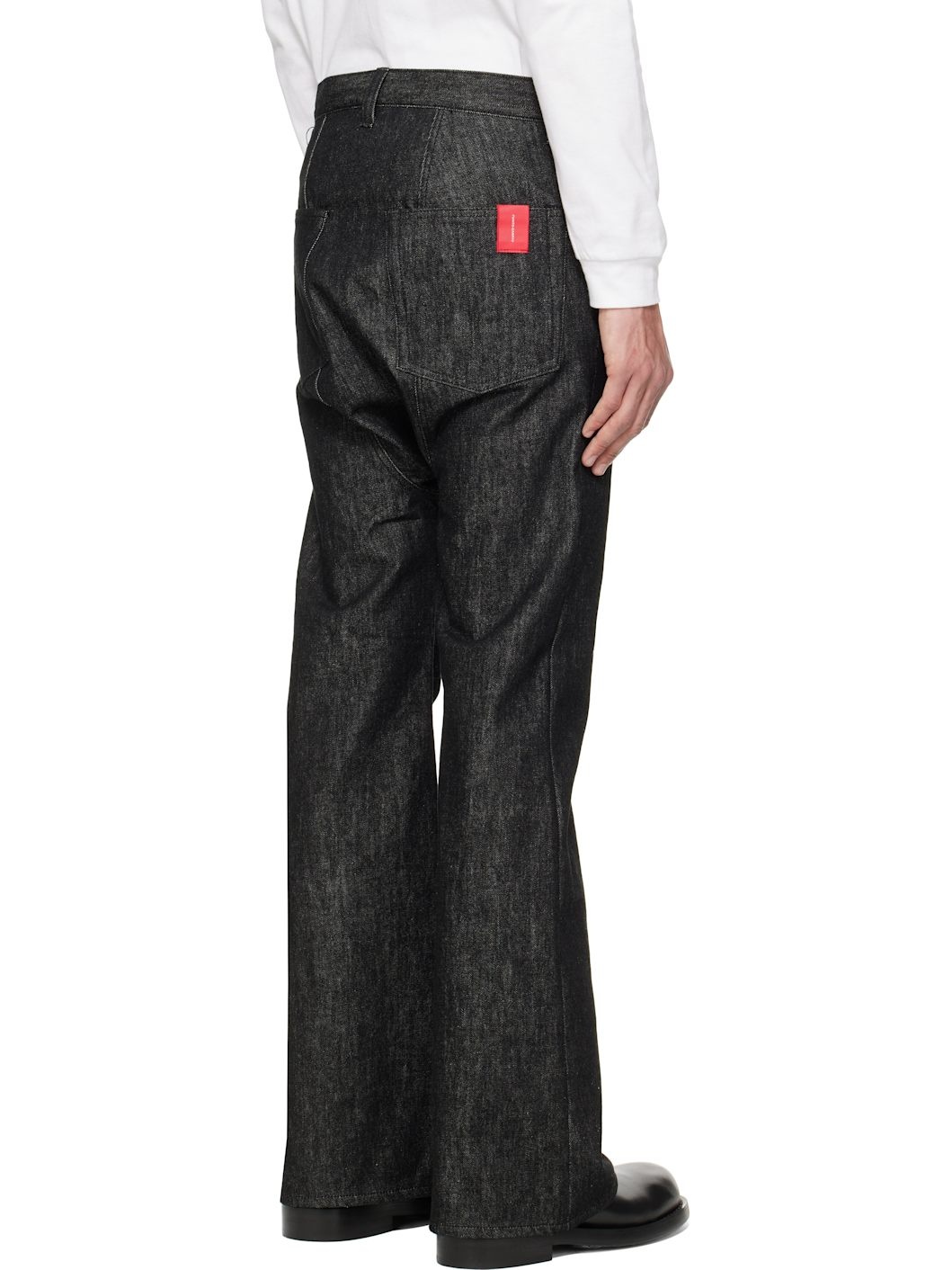 Black 5P Flare Sarouel Jeans by FUMITO GANRYU on Sale