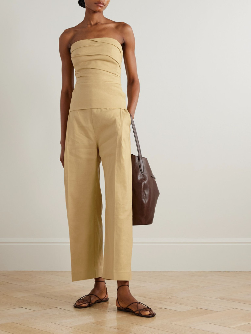 TOVE Ornella linen-blend wide-leg pants Beige outlook