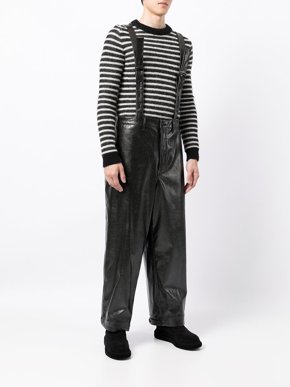 faux leather dungarees - 3