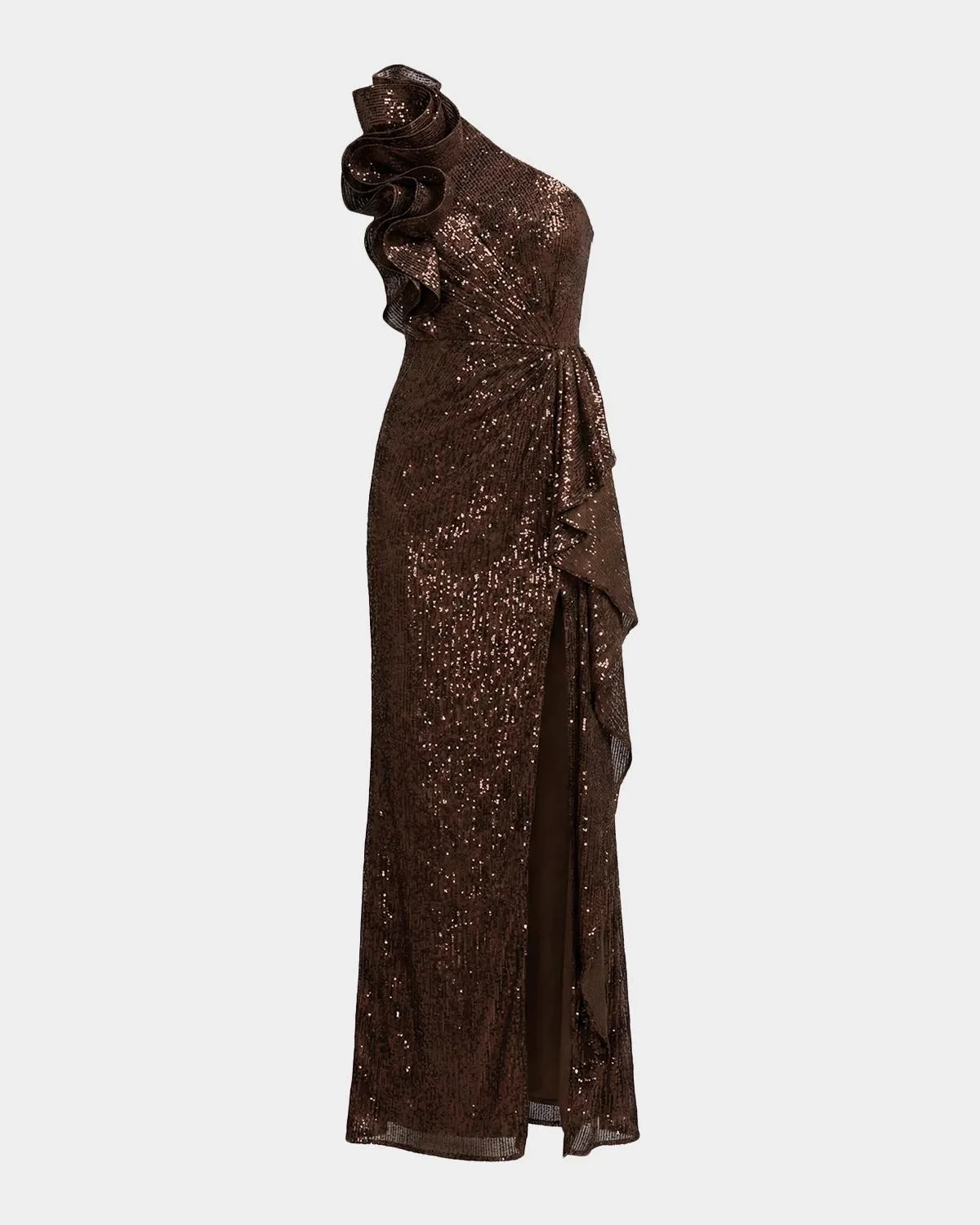 One-Shoulder Sequined Column Gown - 1