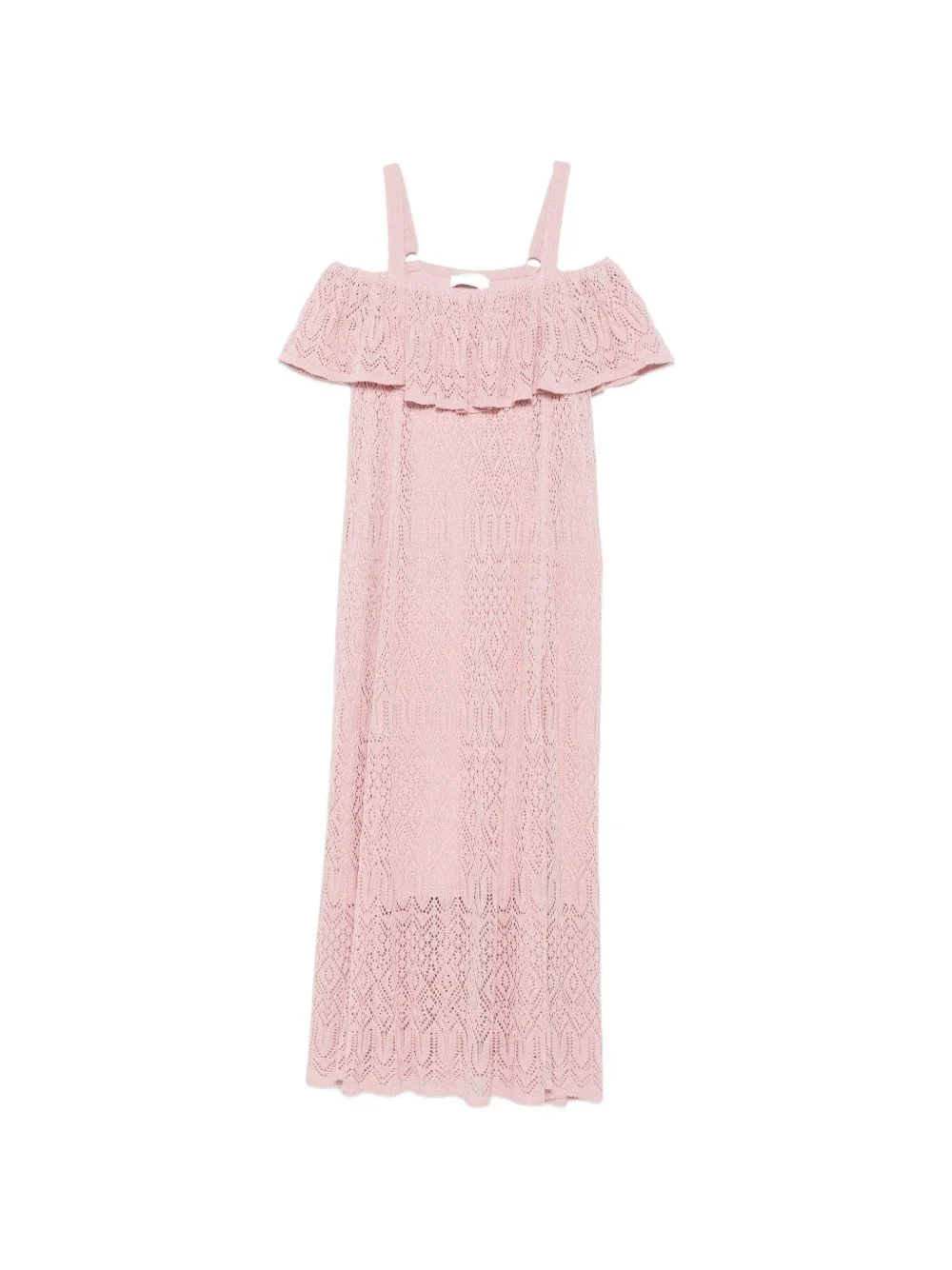 lace ruffled midi dress - 1
