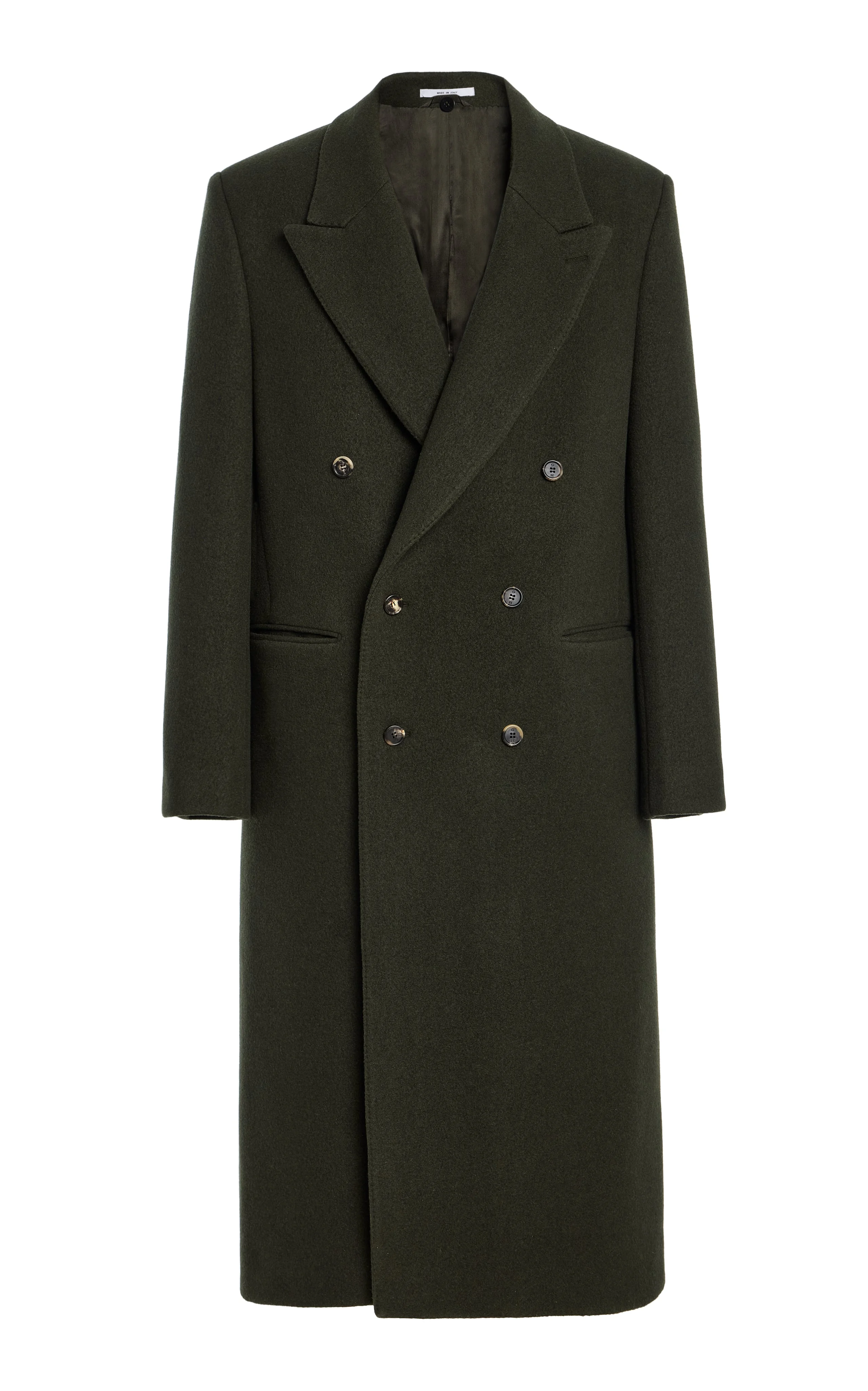 Brannick Coat in Olive Cashemre Felt - 1