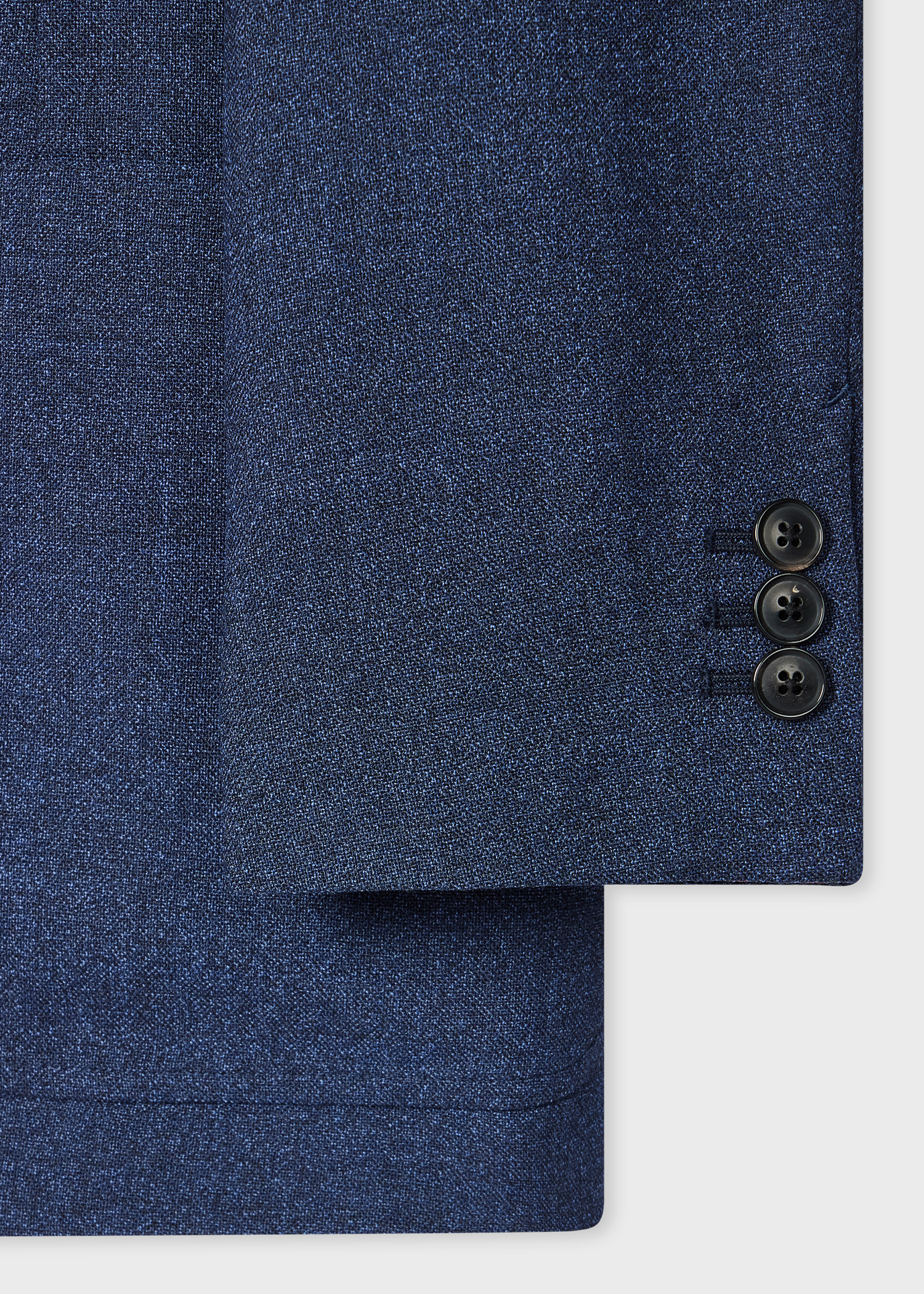 Blue Two-Ply Merino Wool Patch-Pocket Blazer - 3