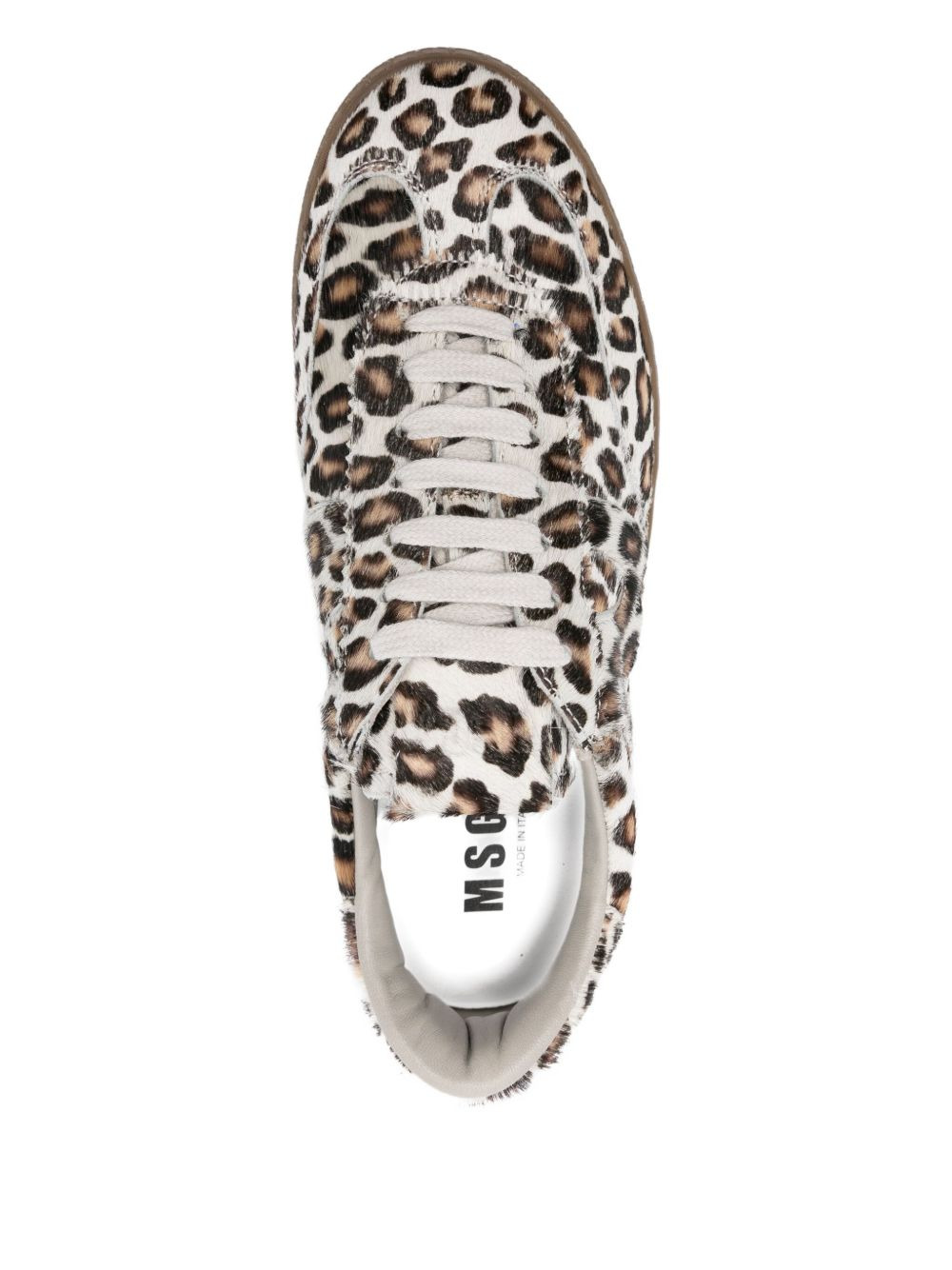 leopard-print calf-leather sneakers - 4