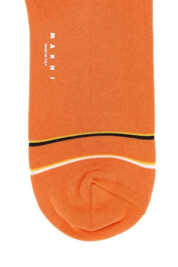 Orange cotton blend socks - 2