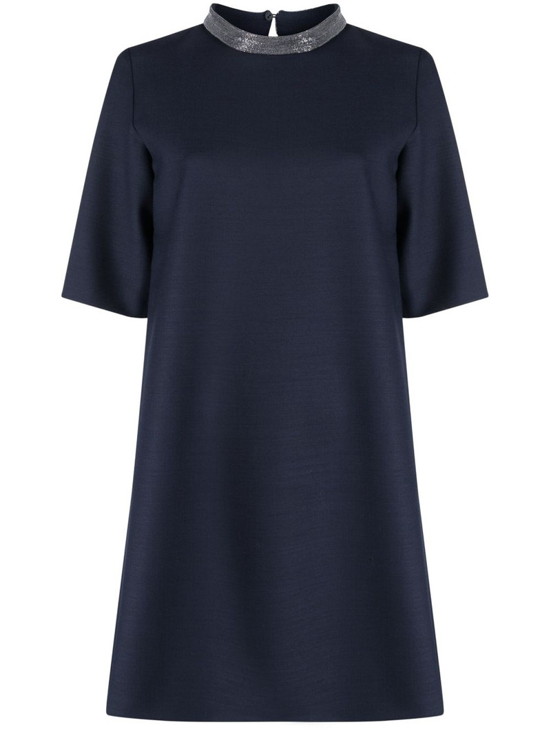 beaded round-neck minidress 1