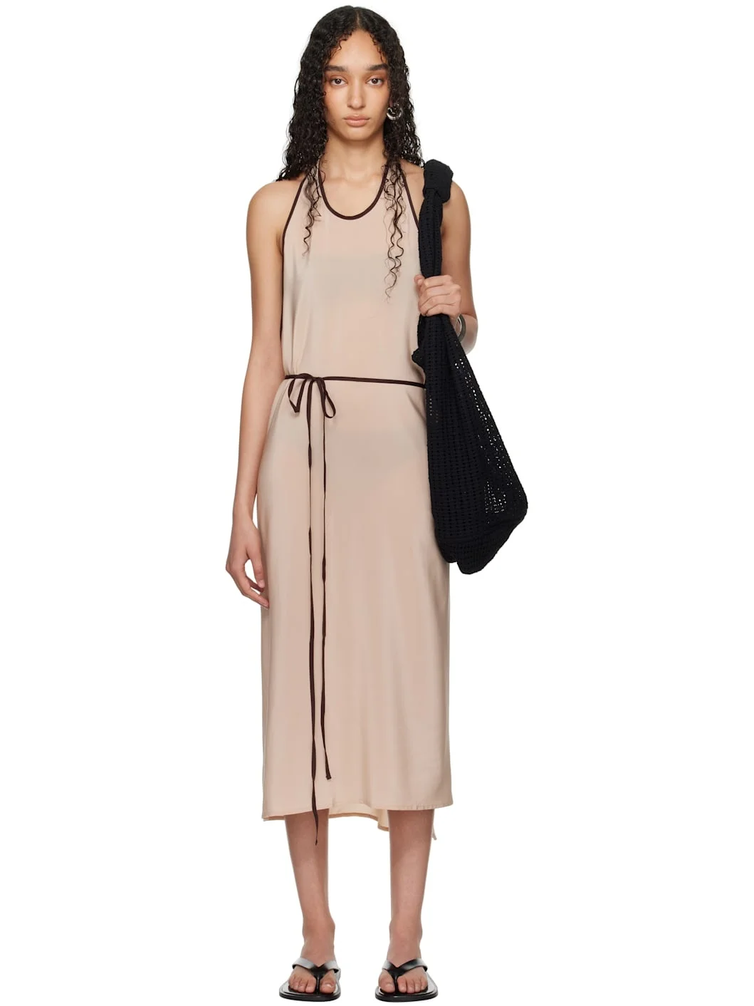 SSENSE Exclusive Pink Apron Wrap Midi Dress - 1