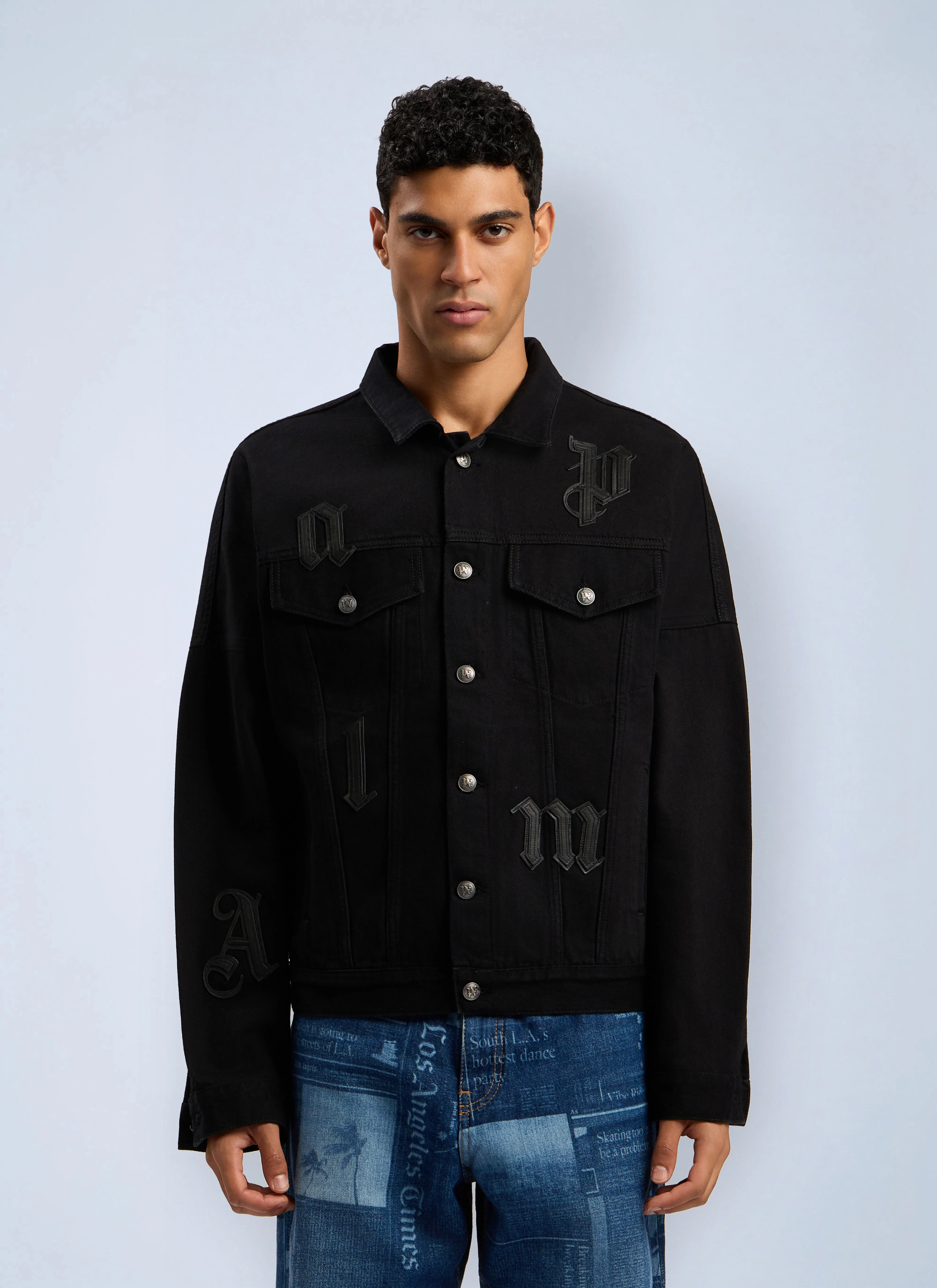 Gothic Logo Denim Jacket - 1