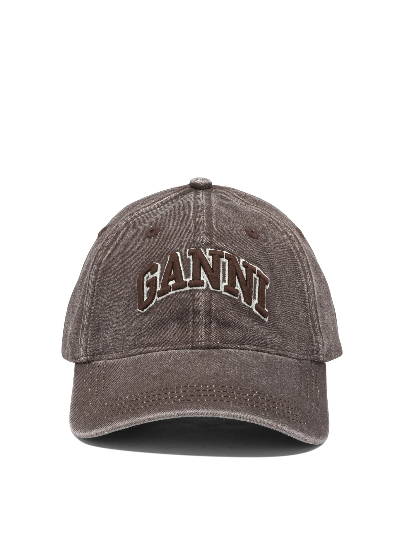 Ganni Women Washed Effect Baseball Cap - 1