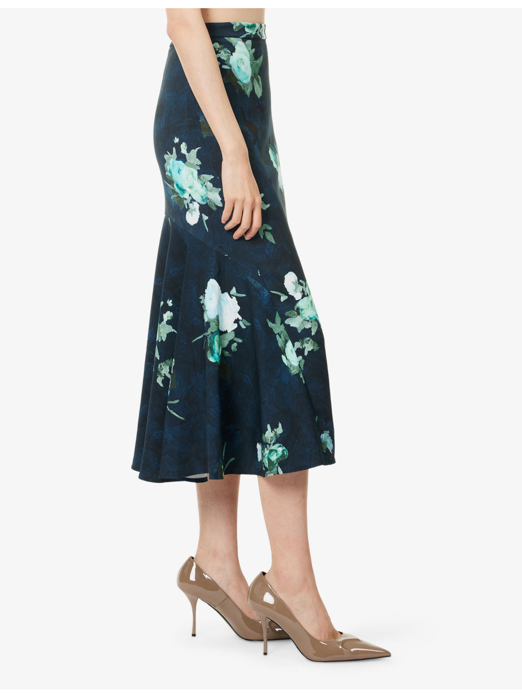 Floral-Print Fluted Woven Midi Skirt - 3