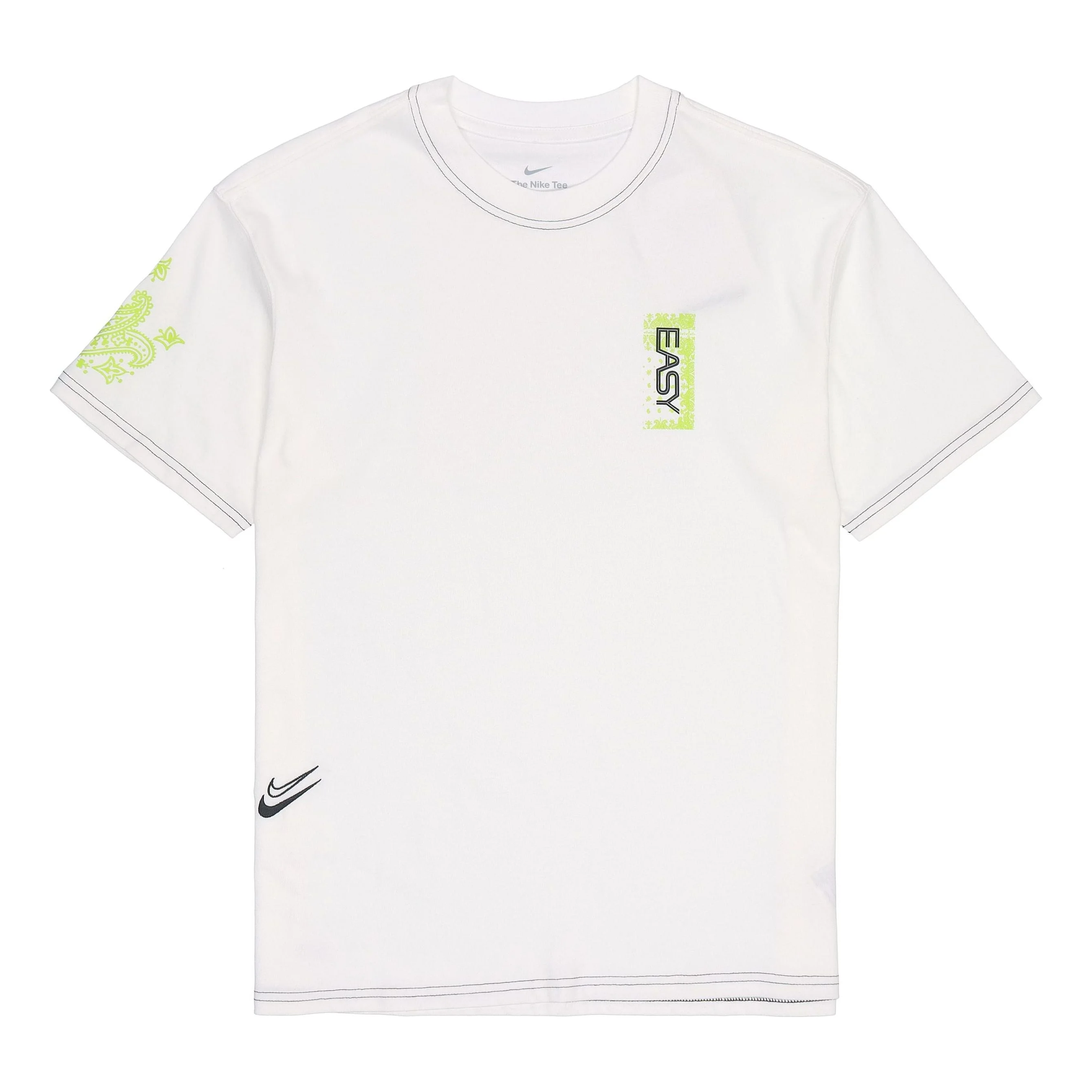 Nike Solid Color Alphabet Pattern Printing Round Neck Cotton Short Sleeve White DQ1878-100 - 1