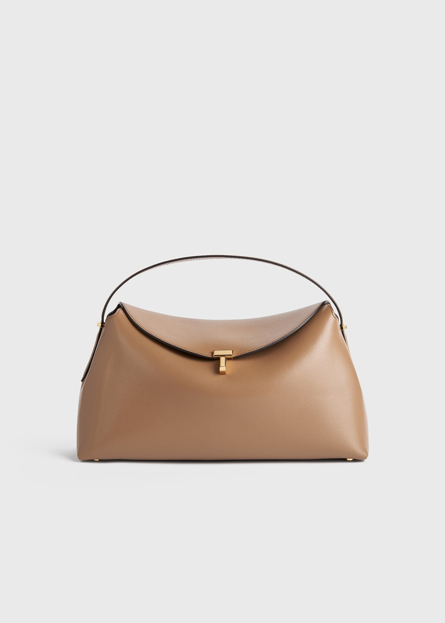 T-Lock leather top handle camel - 9