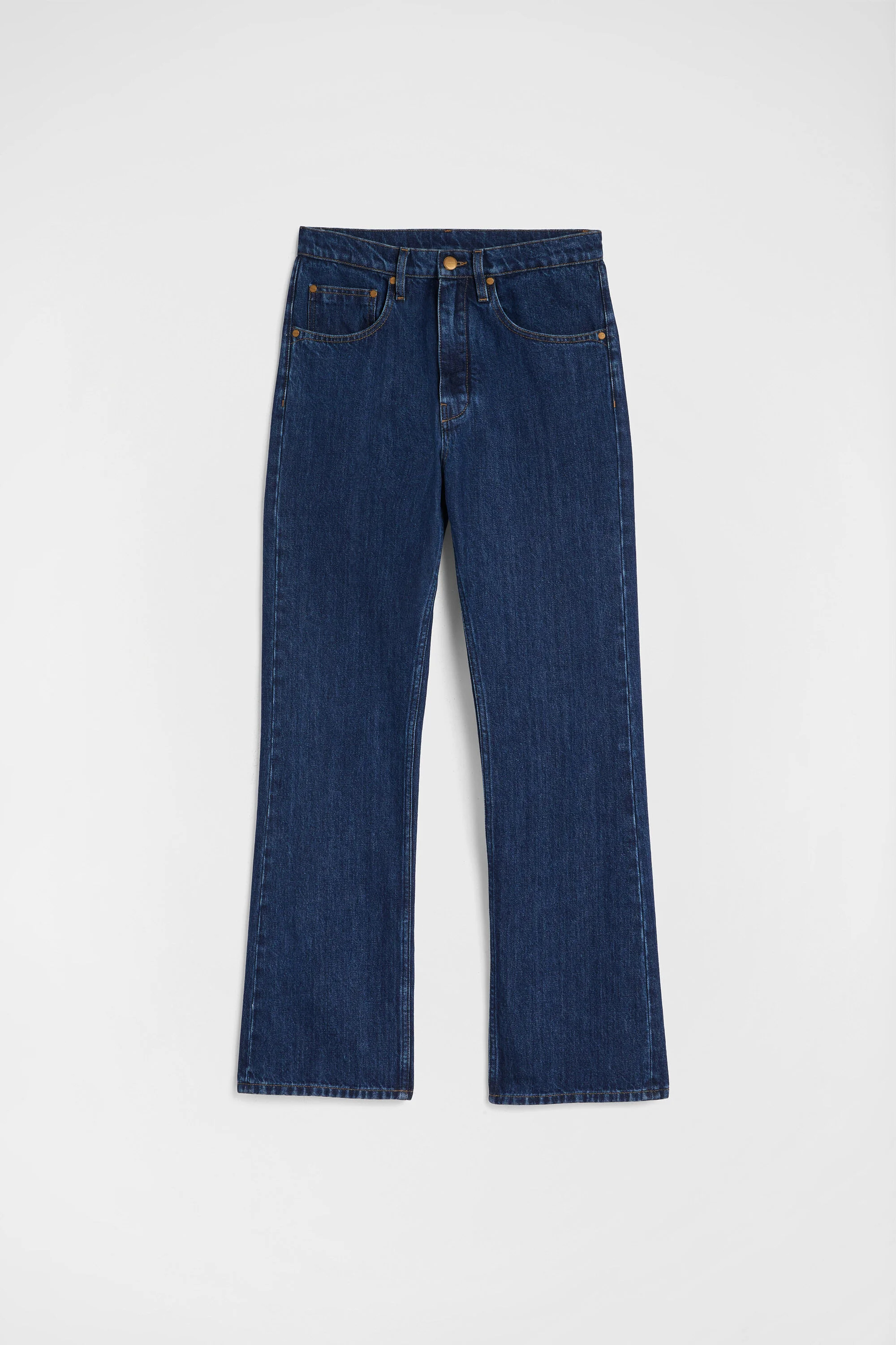 Flared Lightweight Denim Trousers - 1
