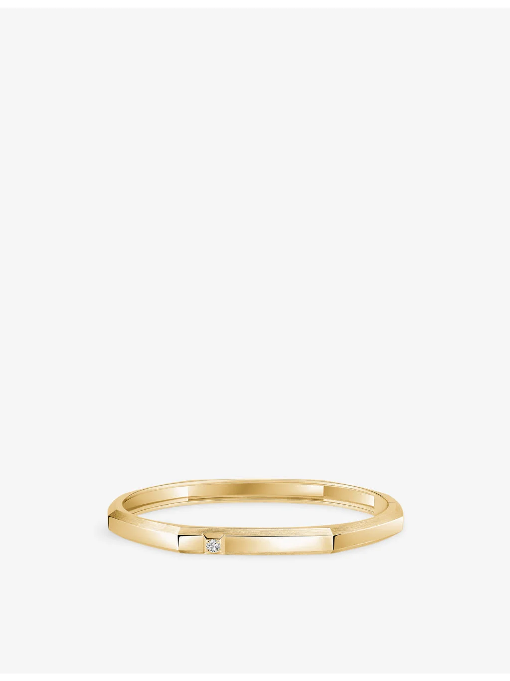 Moderniste Medium 18ct Gold And 0.05ct Diamond Bangle Bracelet - 1