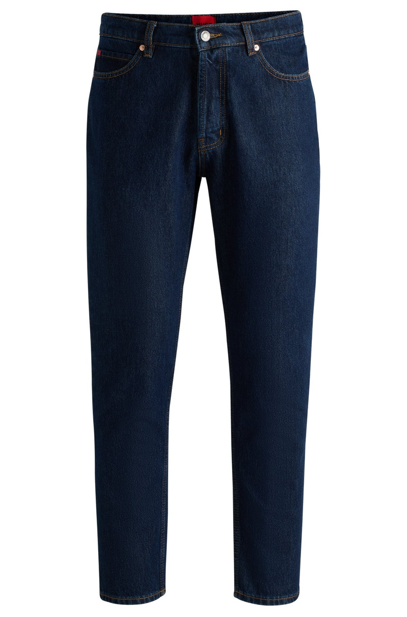 TAPERED-FIT JEANS IN DARK-BLUE DENIM - 1
