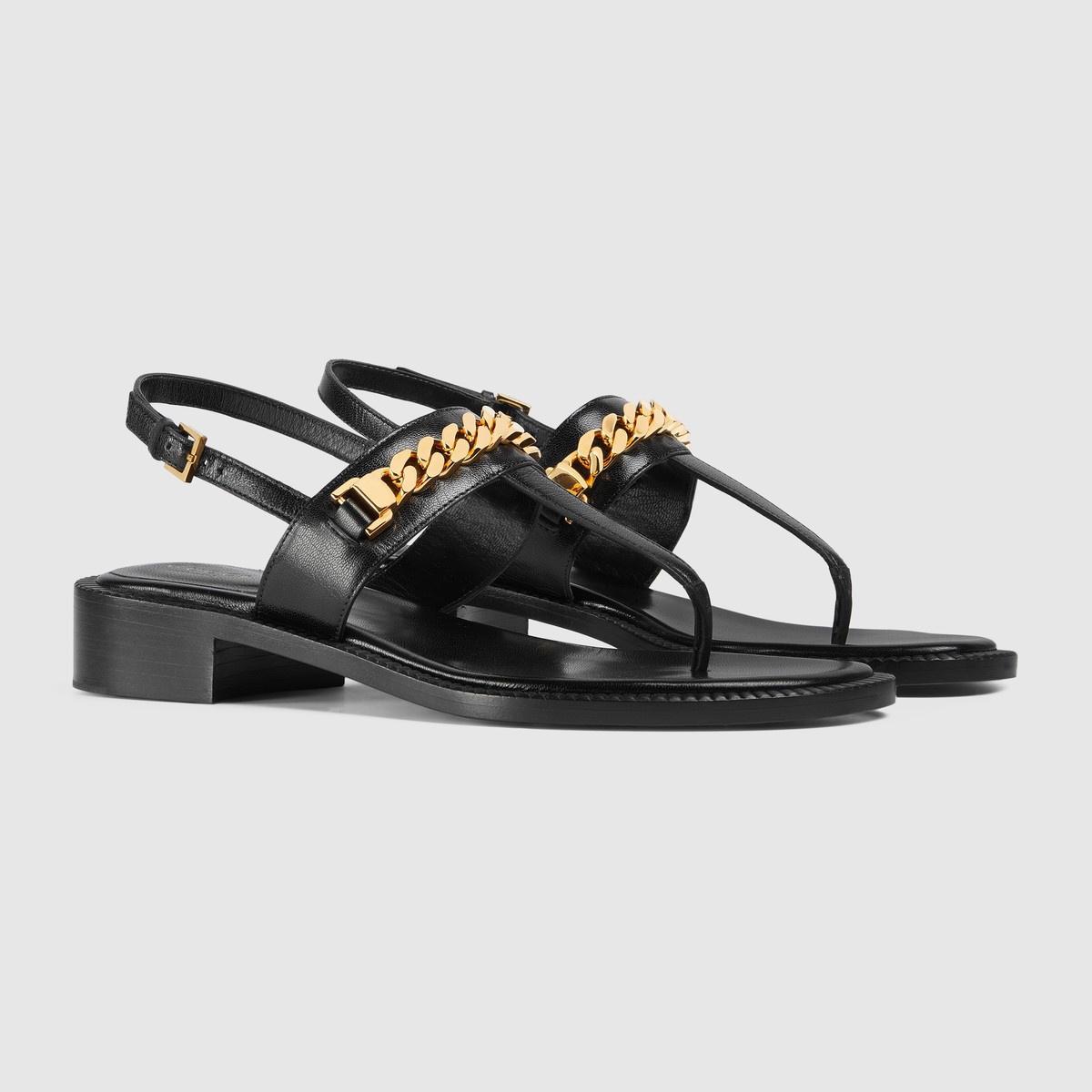 Women's thong sandal with chain - 2