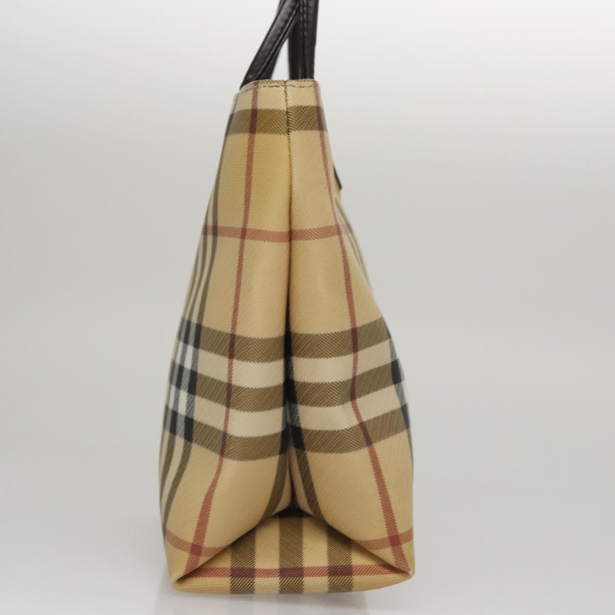 Burberry Nova Check Hand Bag Pvc Leather Beige - 4
