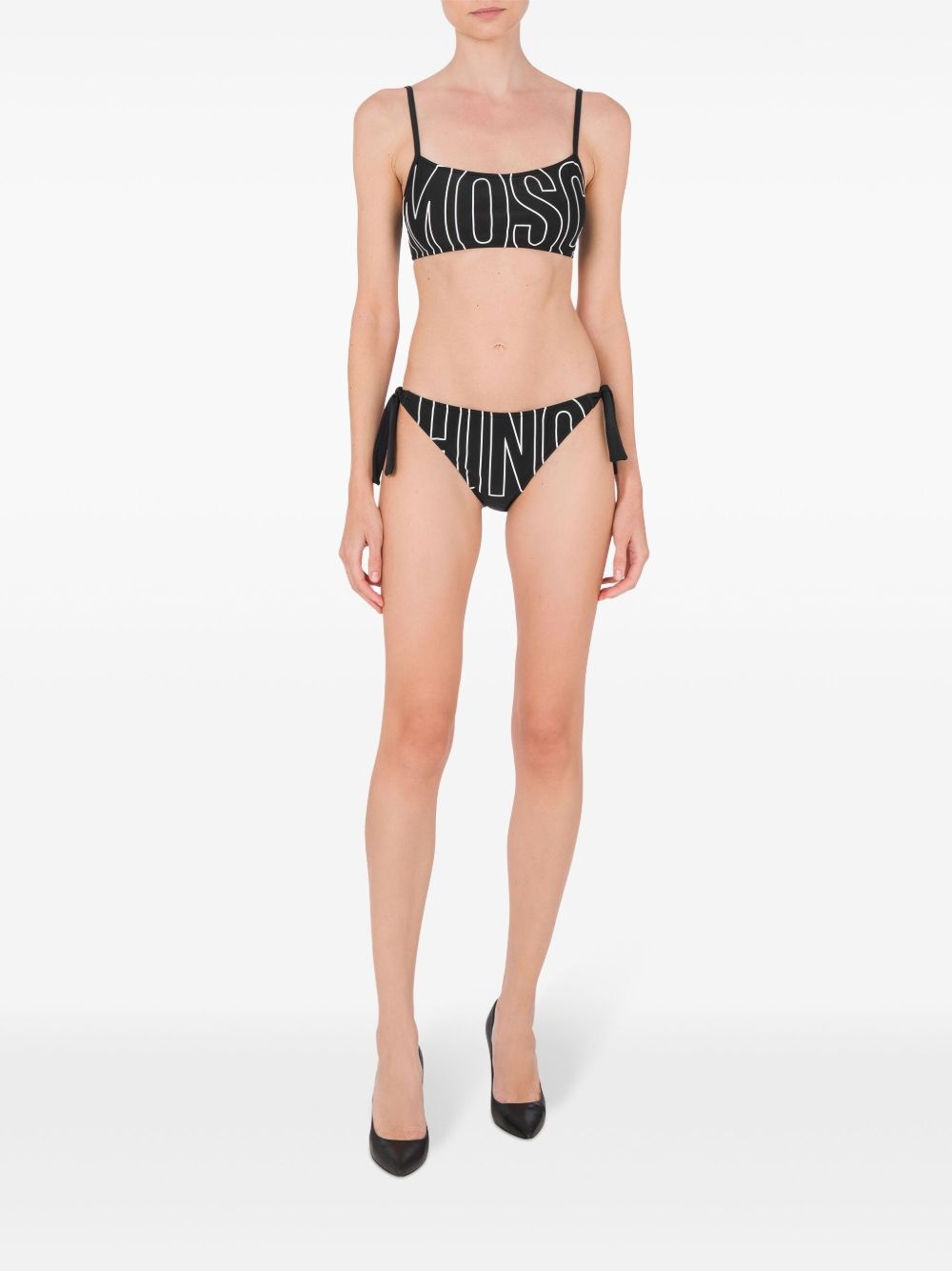 logo-print bikini top - 3