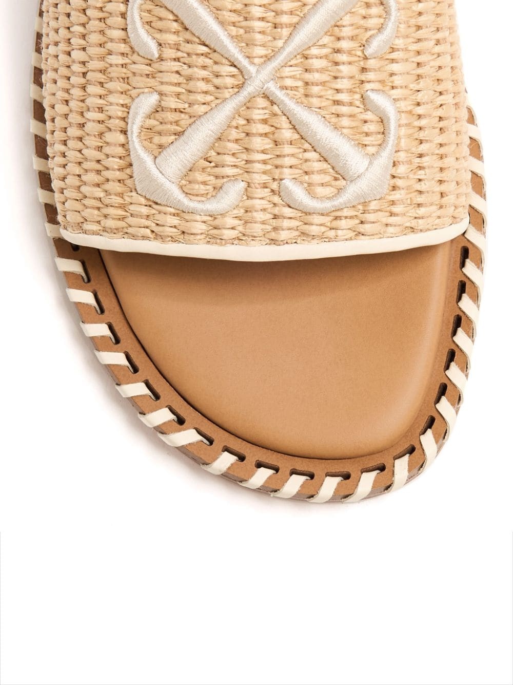 Twist Arrow-embroidered raffia slides - 4