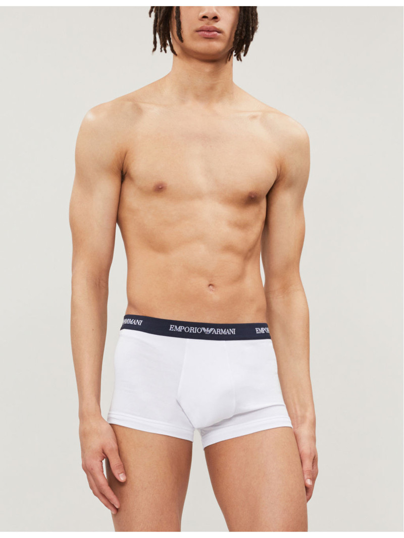 EMPORIO ARMANI Pack of three logo slim-fit cotton briefs outlook