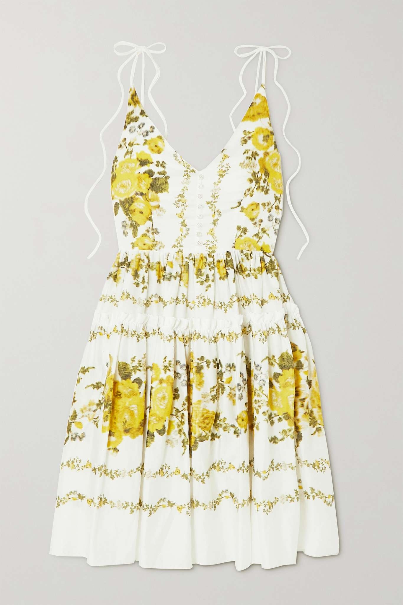 Oleander ruffled floral-print cotton mini dress - 1