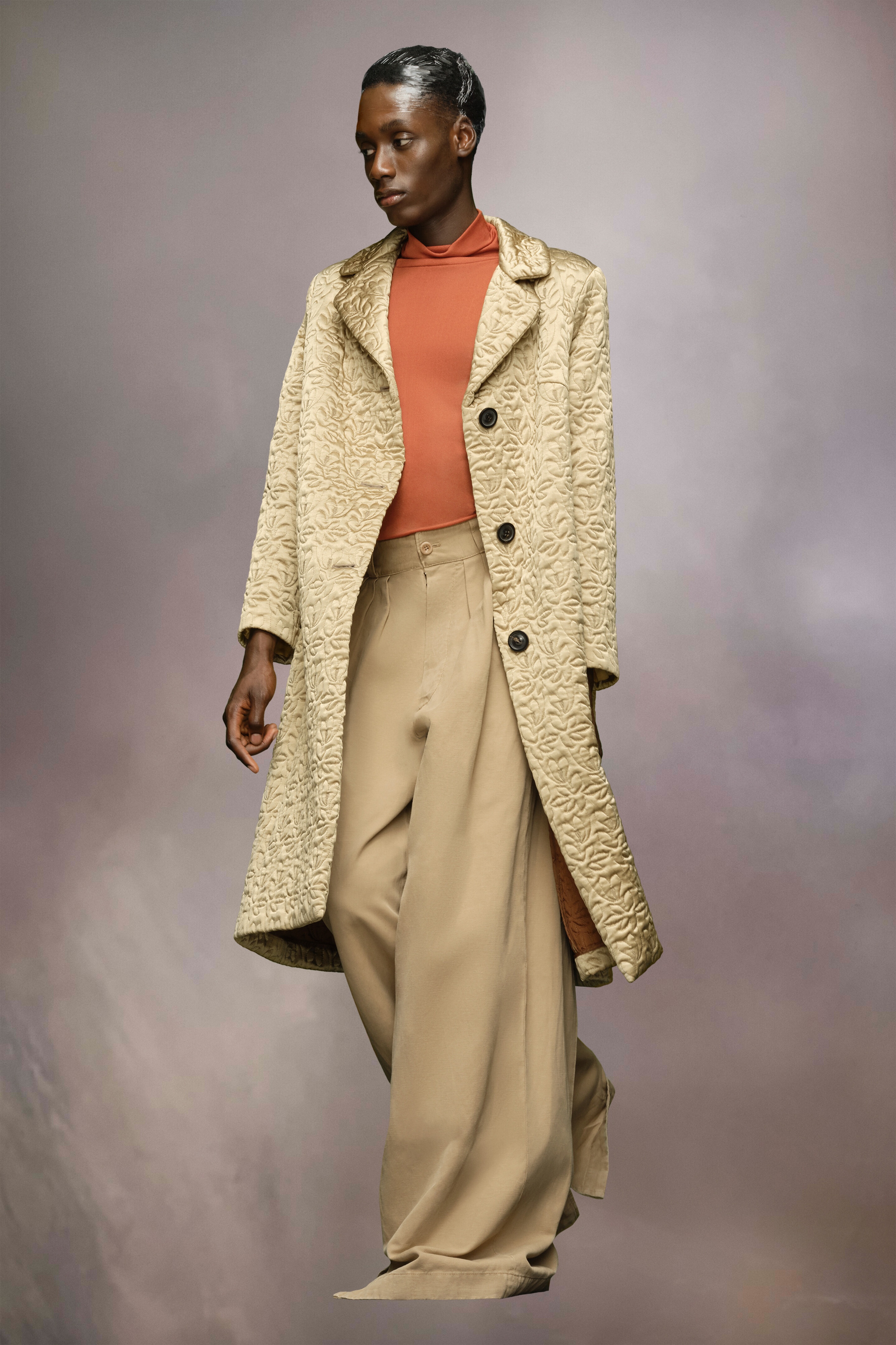 Quilted satin coat - 3