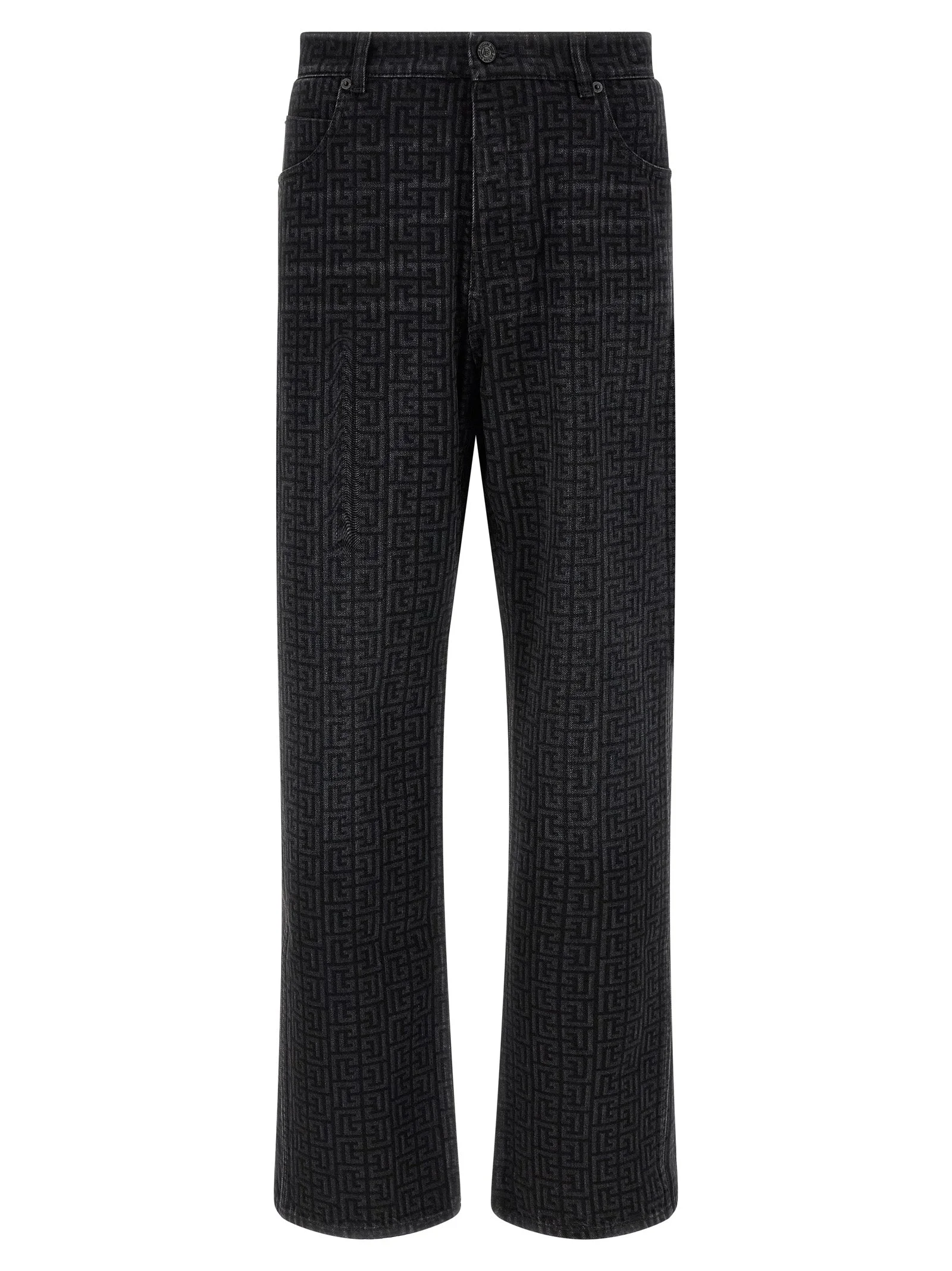 Balmain Men Monogram Pattern Jeans - 1