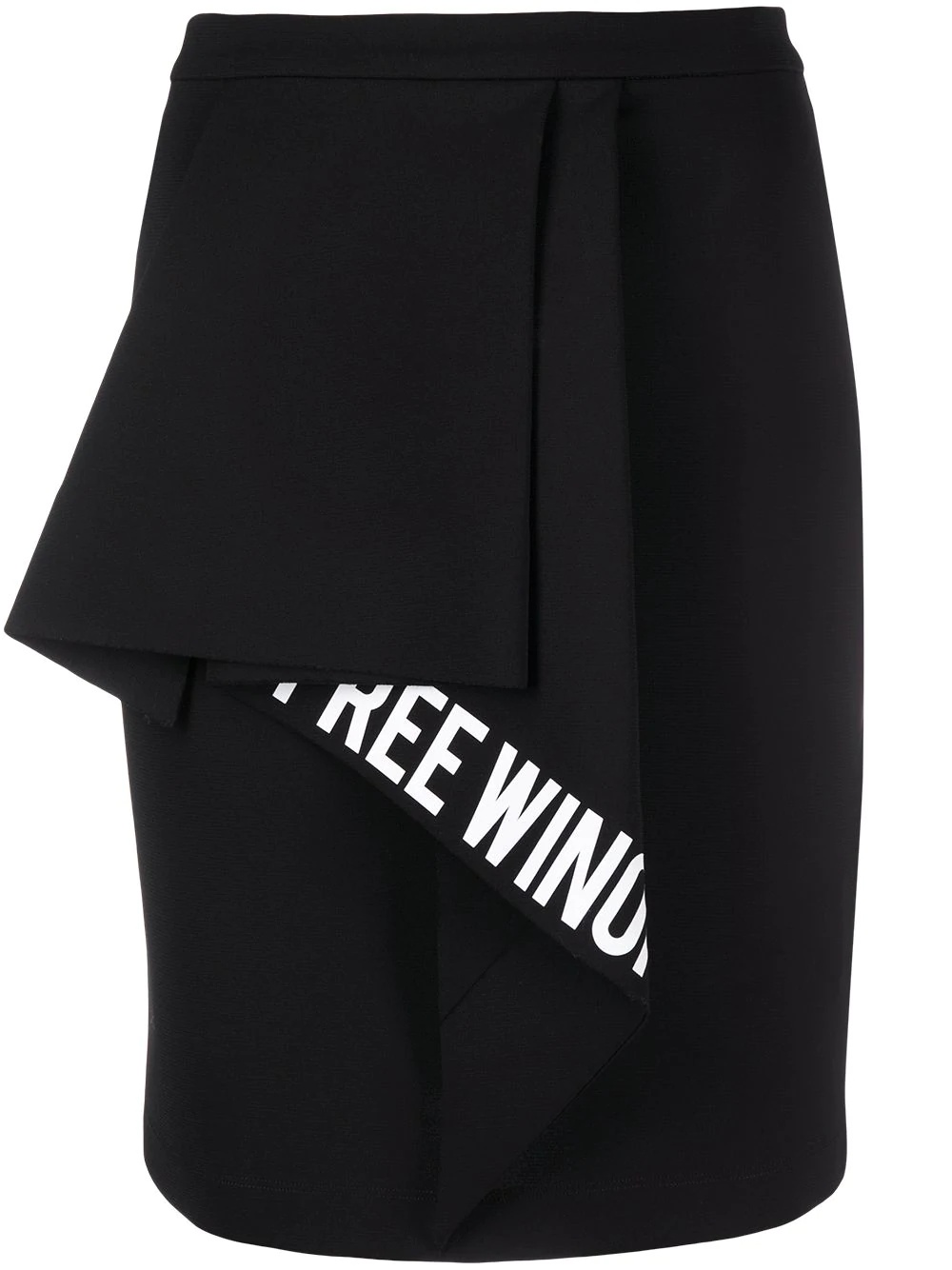 slogan-print ruffled-detail skirt - 1