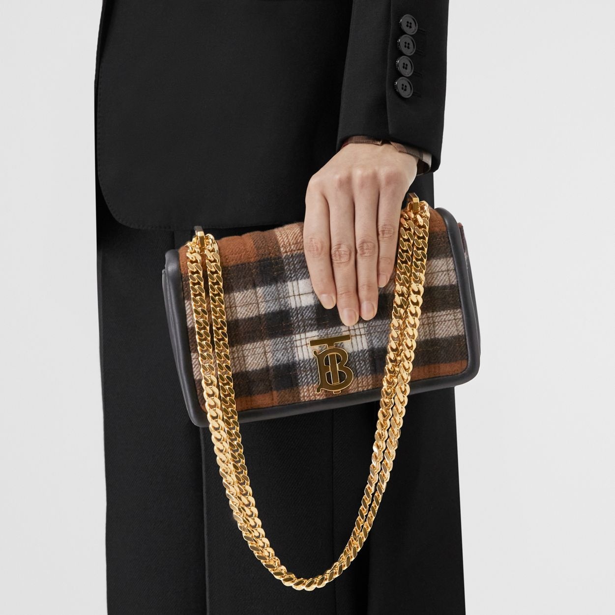 Small Quilted Check Cashmere Lola Bag - 11