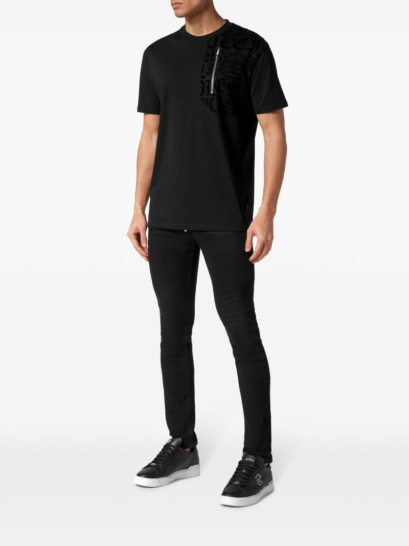 PHILIPP PLEIN logo-panel zip-detail T-shirt outlook