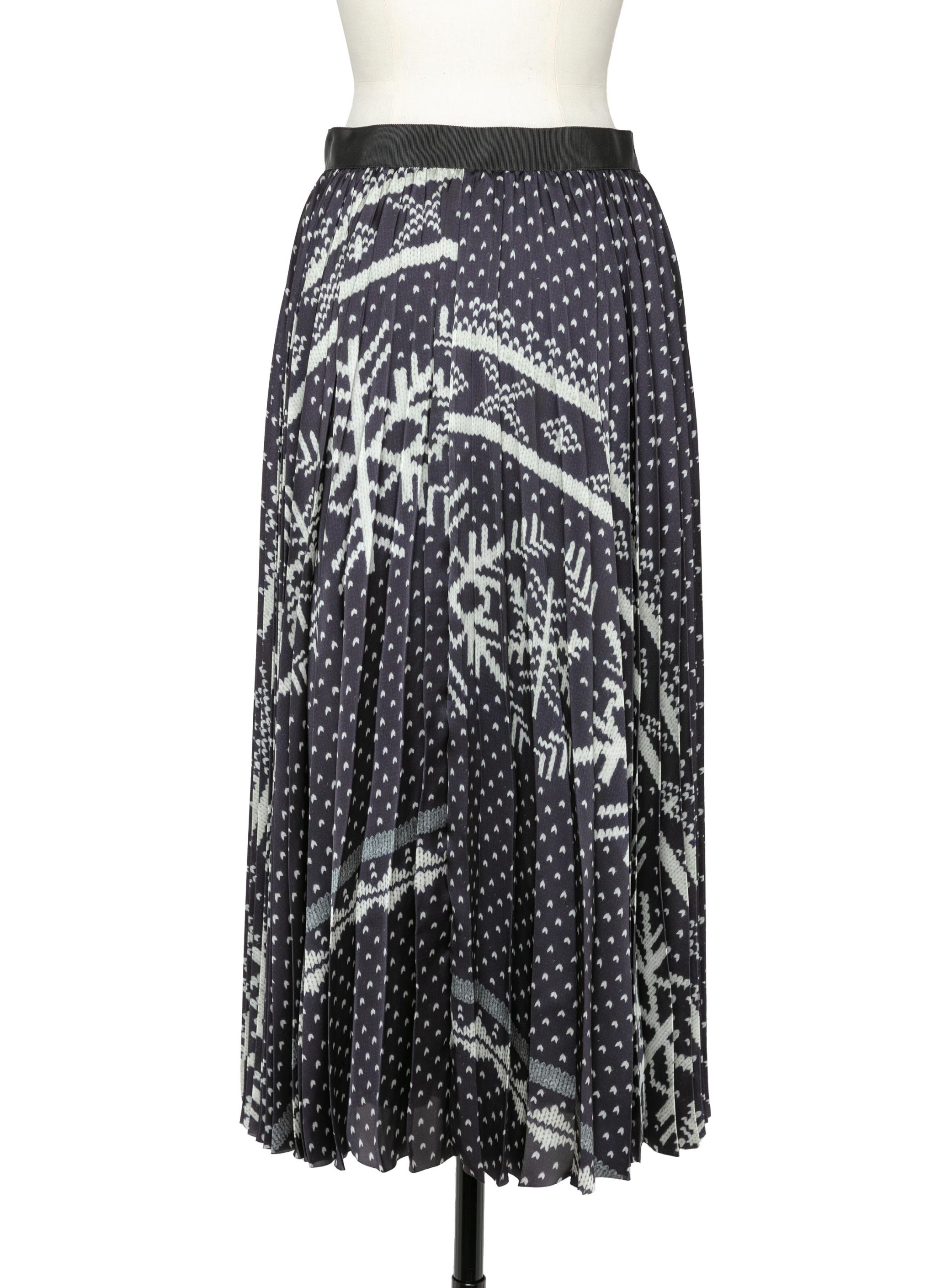 Pattern Knit Print Skirt - 4
