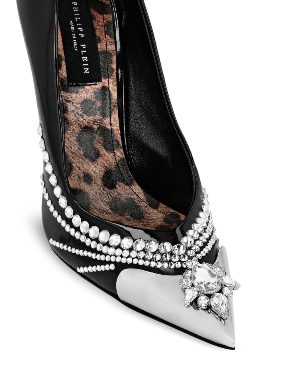 105mm crystal-embellished patent leather pumps - 4