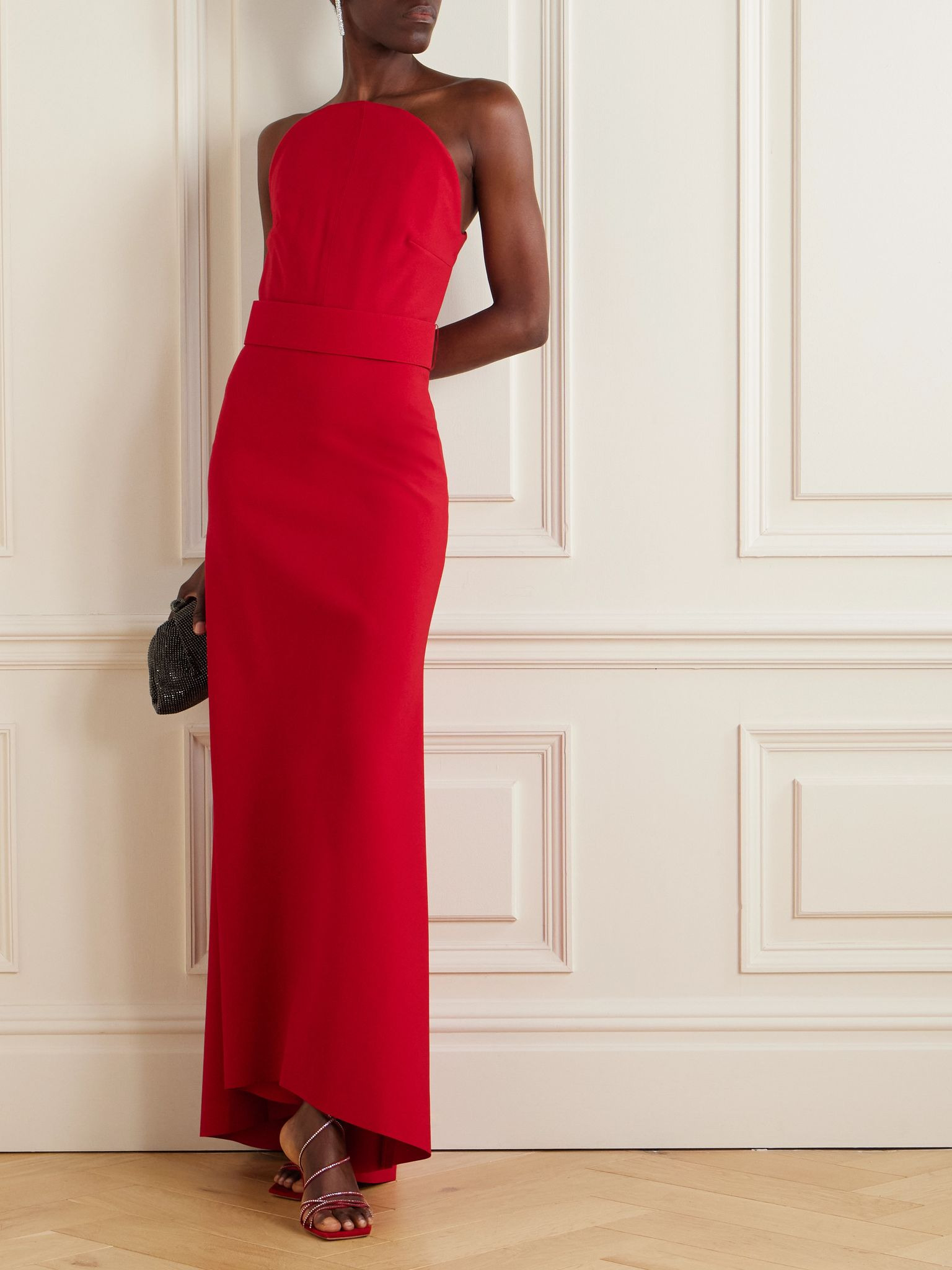 Ember belted crepe maxi dress Red - 2