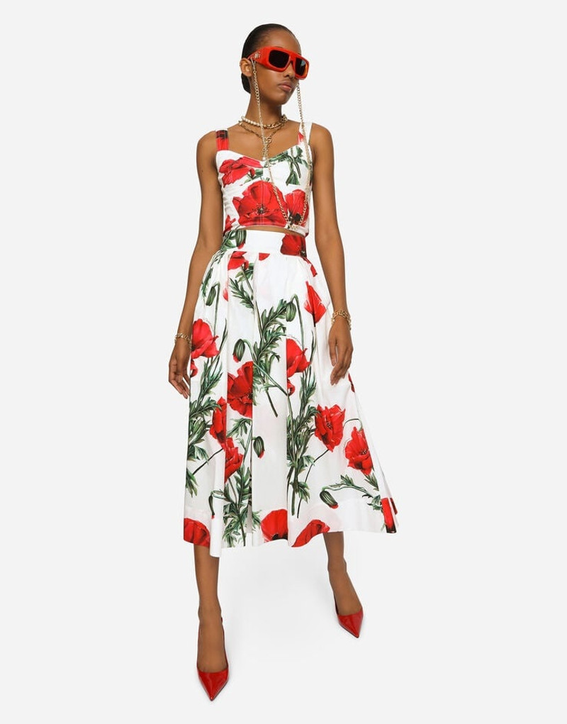 Poppy-print poplin corset 5
