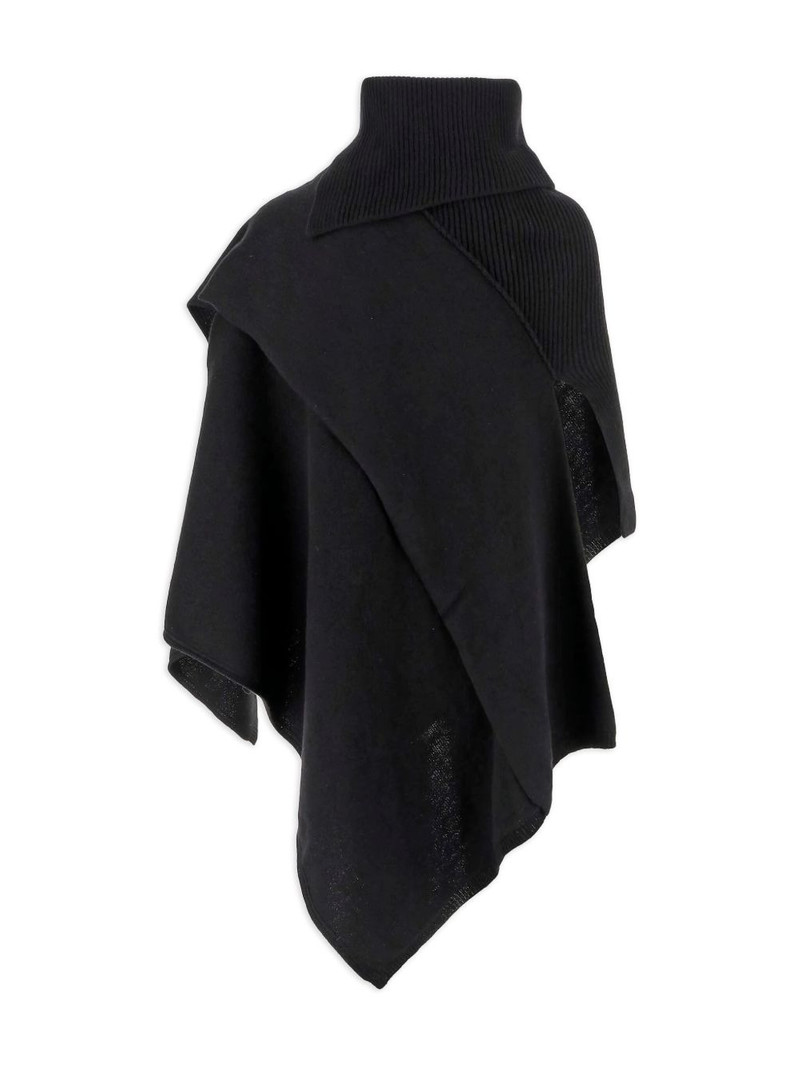 turtleneck ribbed-knit poncho 1