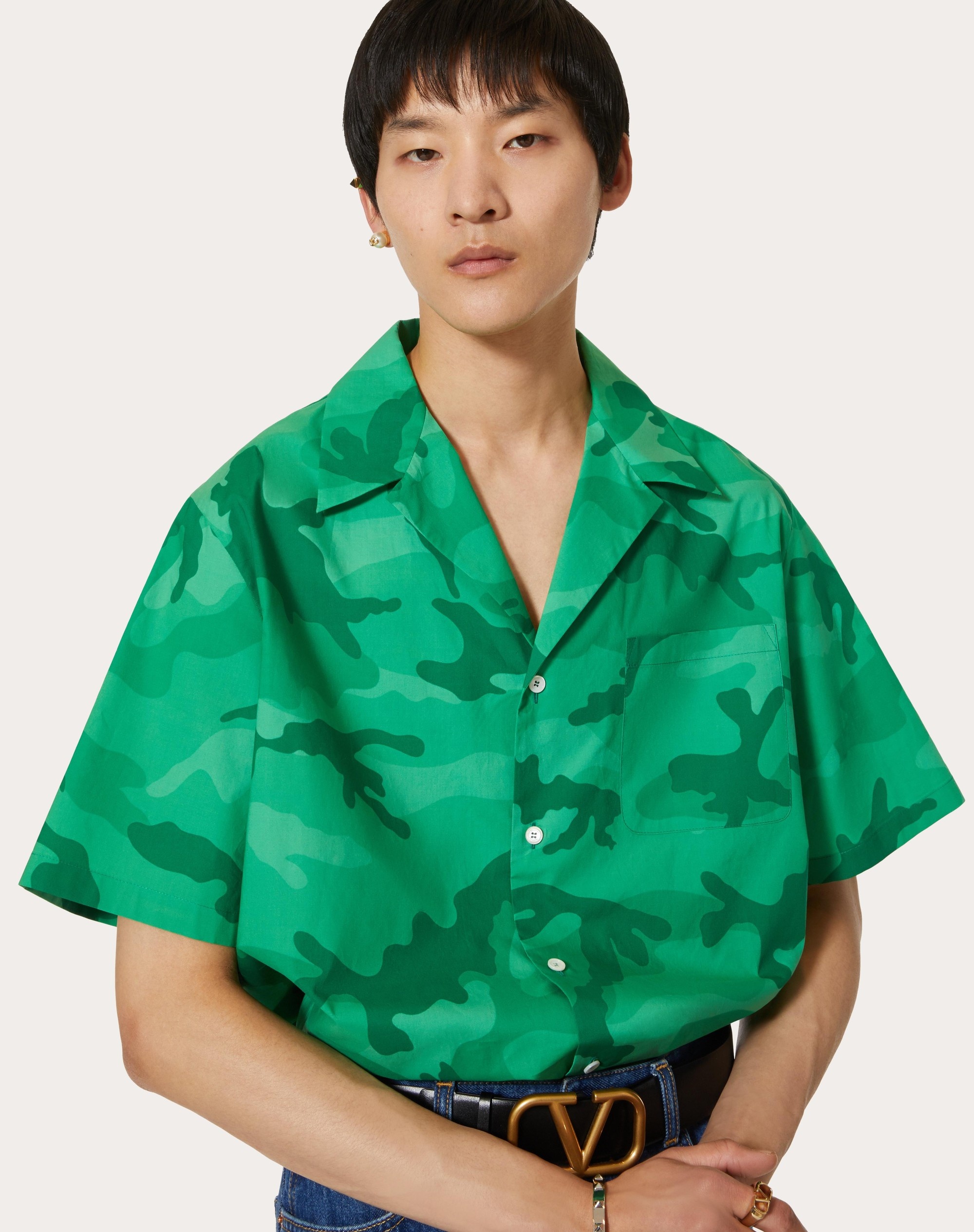 CAMOUFLAGE PRINT COTTON SHIRT - 5