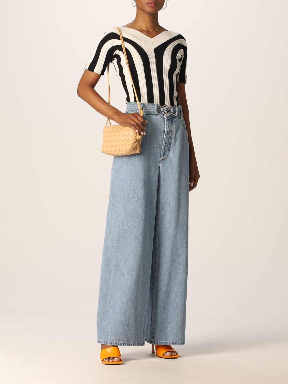 Bottega Veneta washed-out wide jeans - 2