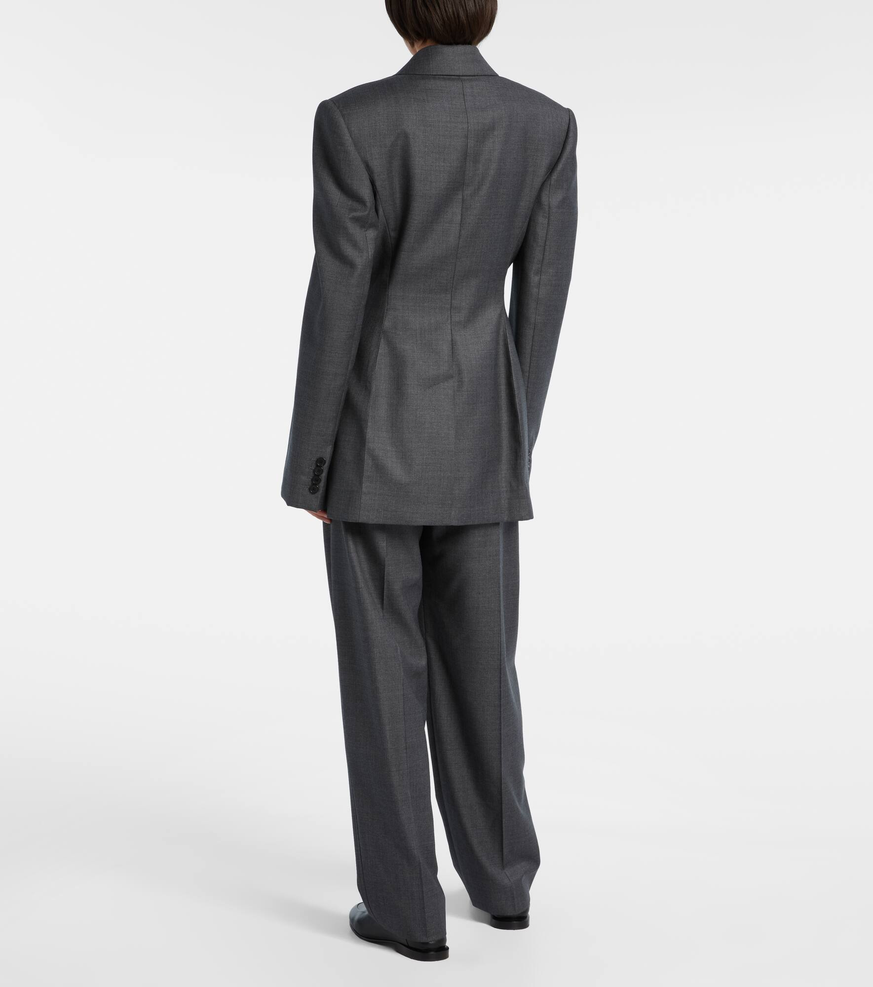 Double-breasted wool blazer - 3