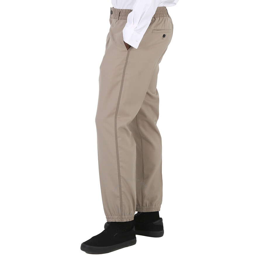 Emporio Armani Men's Khaki Elasticated-Waistband Tapered Trousers - 5