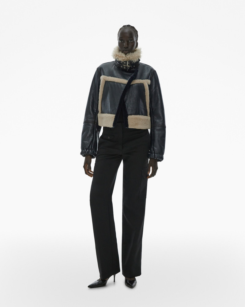 Helmut Lang RIBBED SHEARLING AVIATOR JACKET outlook