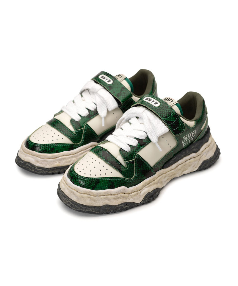 "KEITH" OG Sole Python Printed Leather Low-top Sneaker 28