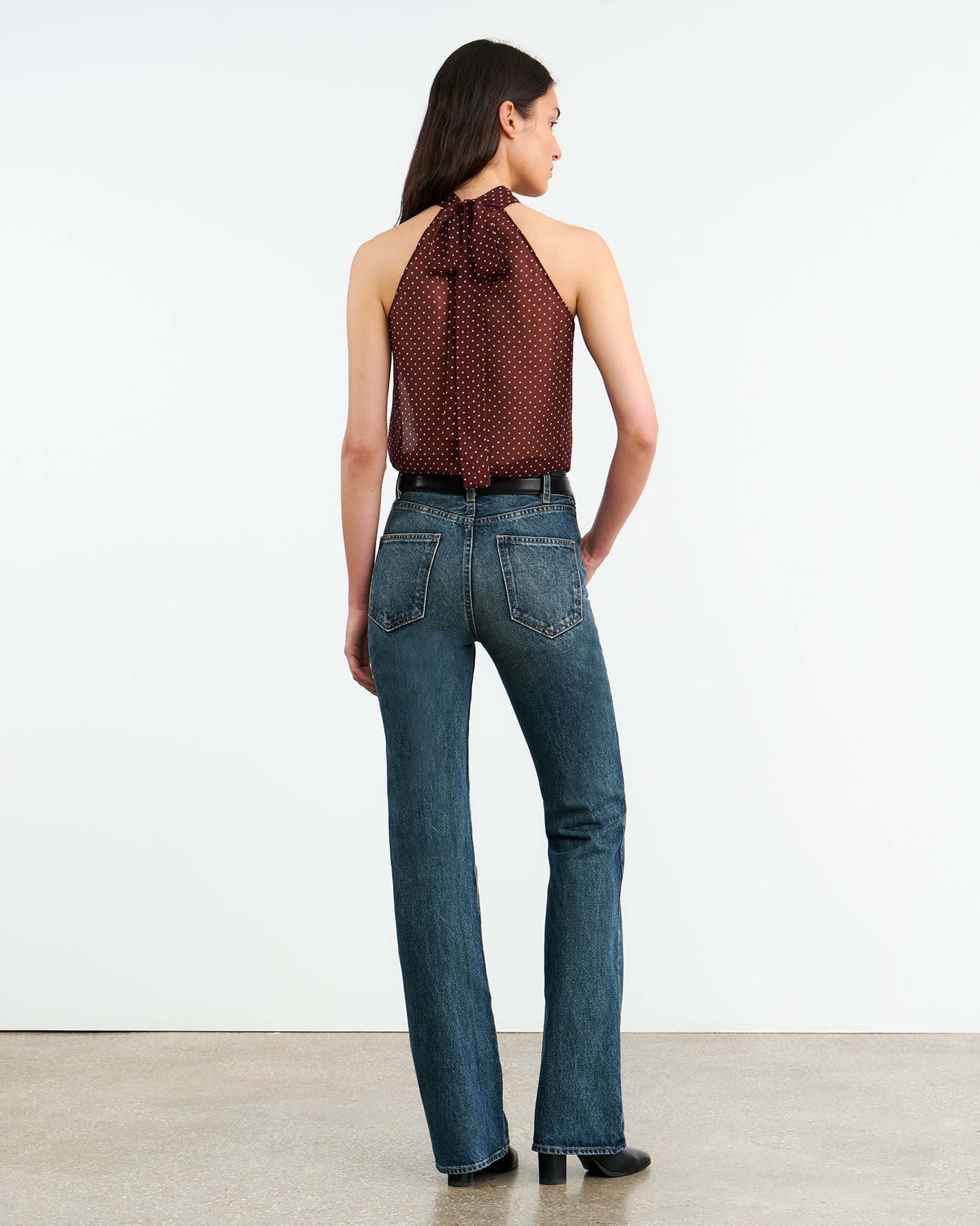 ALLA SILK HALTERNECK TOP - 5
