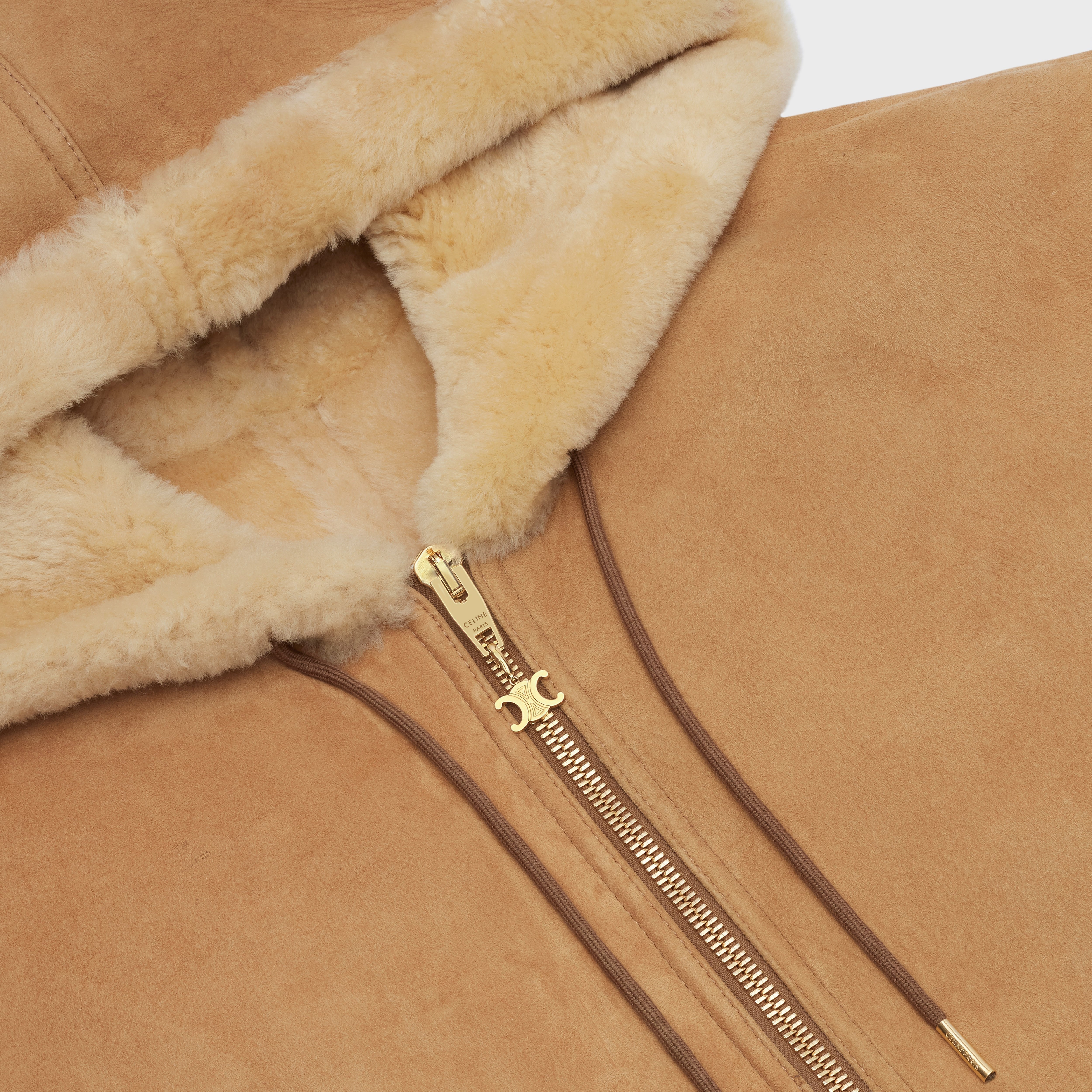 SLEEVELESS HOODED SWEATSHIRT IN SHEARLING - 3
