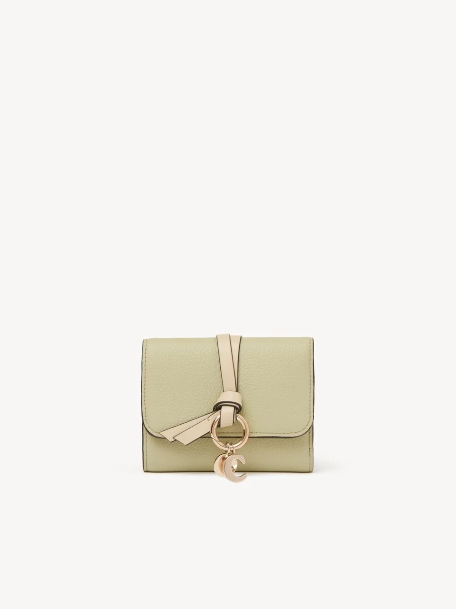 SMALL ALPHABET TRI-FOLD IN GRAINED LEATHER - 1