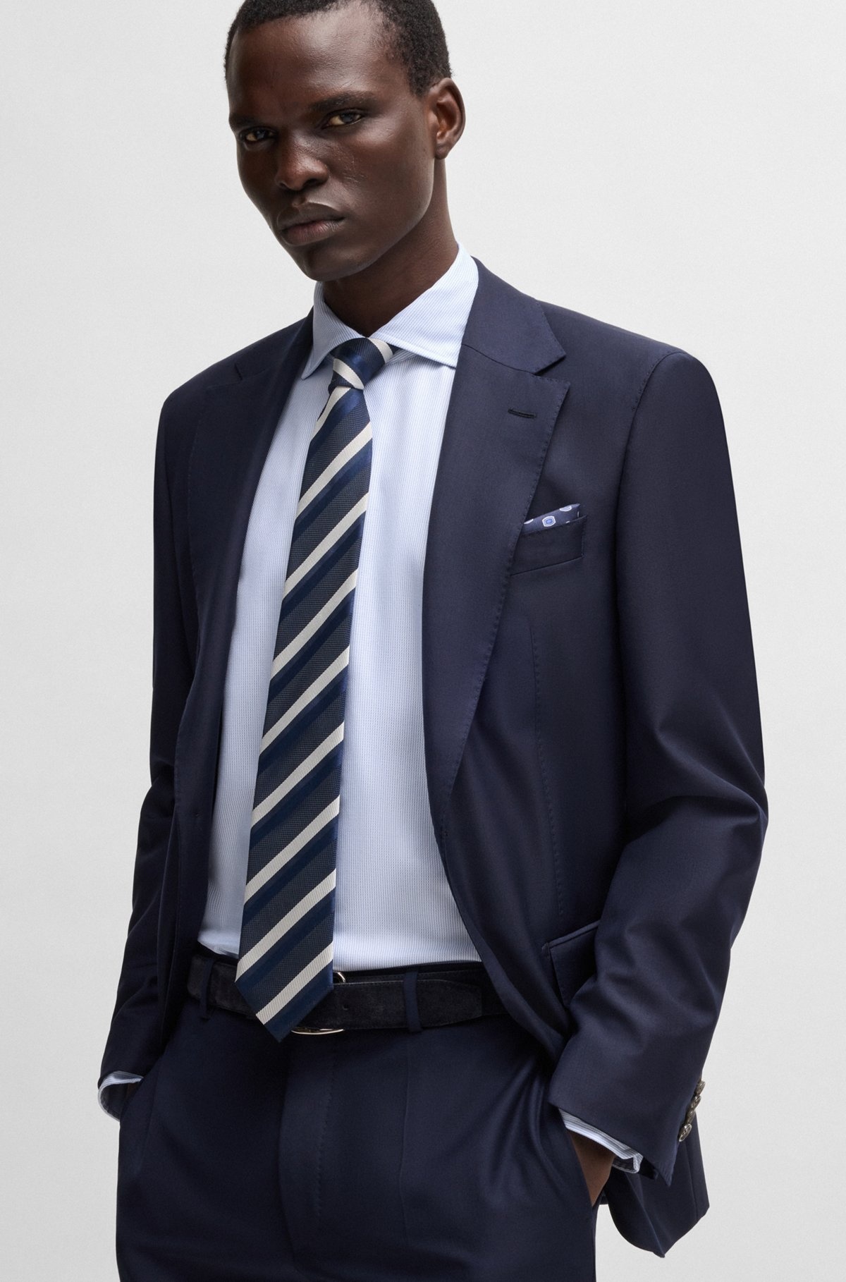REGULAR-FIT SHIRT IN STRUCTURED CREASE-RESISTANT COTTON - 6
